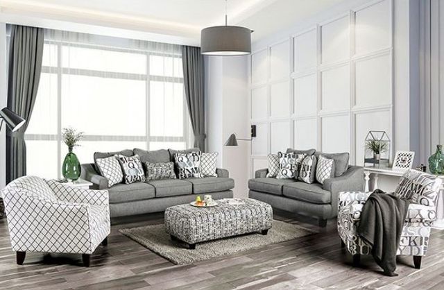 Furniture of America® Verne Bluish Gray Loveseat-1