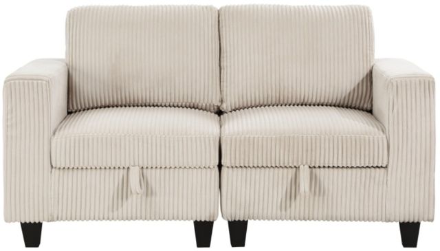 Homelegance® Walterboro Beige Loveseat with Storage, Storage Pouches and Charging Ports-2