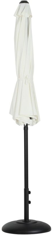 Meridian Furniture Fiji Matte Black/White Aluminum Outdoor Patio Umbrella and Round Base-1