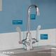 Elkay Chrome Single Hole Concealed Deck Faucet with 4" Gooseneck Spout and 4" Wristblade Handles-3