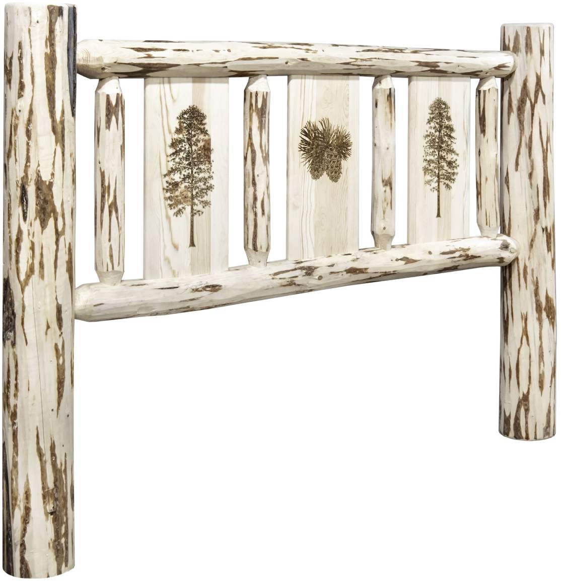 Montana Woodworks® Montana Collection Ready to Finish Twin Youth Headboard with Laser Engraved Pine Design