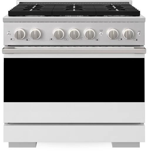 ZLINE Marino 36" Stainless Steel Pro Style Gas Range with White Matte Door-0