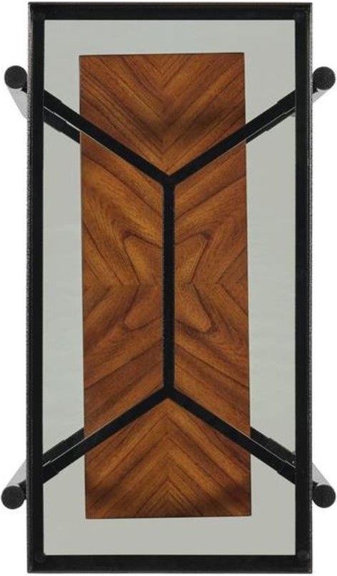 Riverside Furniture Lennox Black Chairside Table with Rosewood Base-3