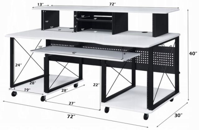 ACME Furniture Megara Black/White Music Desk-2