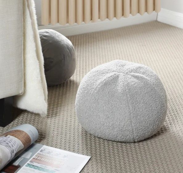 StyleCraft Dann Foley Lifestyle Soft Gray Sphere Plush Pillow-1