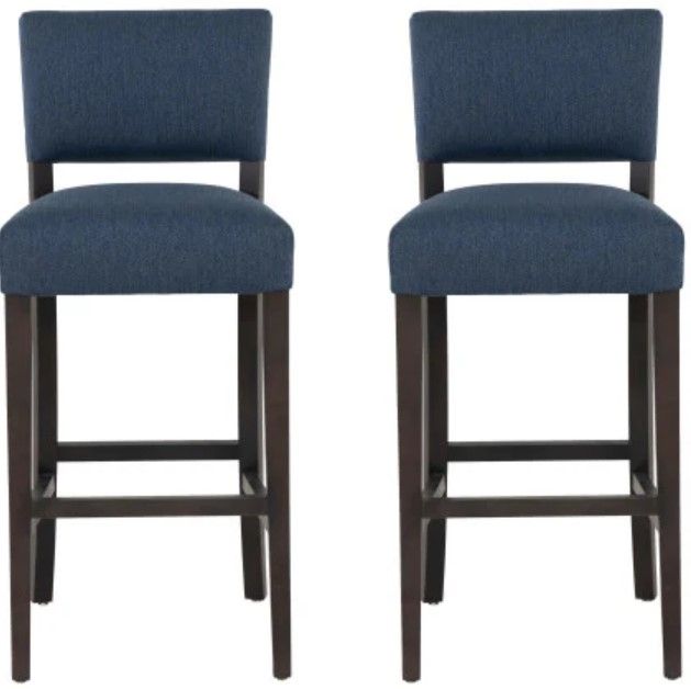 Linon Kimmy 2-Piece Cobalt Bar Stool-3