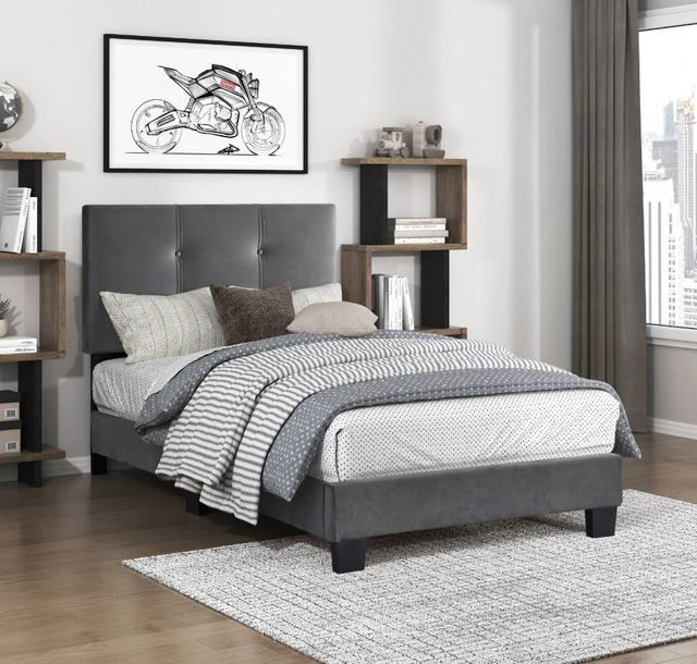 Homelegance® Newberry Dark Gray Twin Platform Bed-1