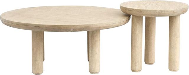 Magnussen Home® Sunset Cove 2-Piece Sanibel Brown Nesting Cocktail Tables Set with Casters-2