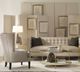 Century® Monarch Adele Glass Top Cocktail Table with a Gold-Leaf Frame and Taupe Shelf-2