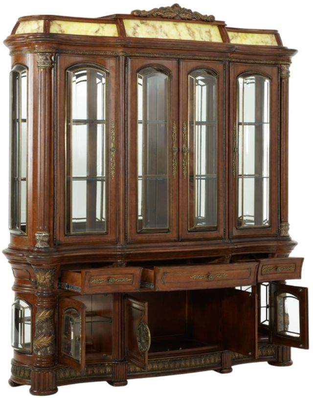 Michael Amini® Villa Valencia 3-Piece Classic Chestnut China Set with Decorative Light Box-3