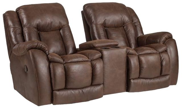 HomeStretch Brown 43" Manual Rocking Reclining Loveseat with Console-0