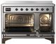 Ilve® Majestic III 48" Stainless Steel Pro Style Induction Range with Triple Glass Door and Burnished Trim-1