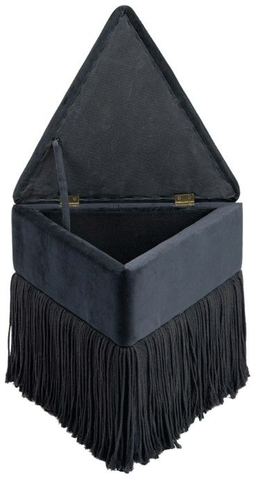 Meridian Furniture Trivoli Black Velvet Ottoman-3