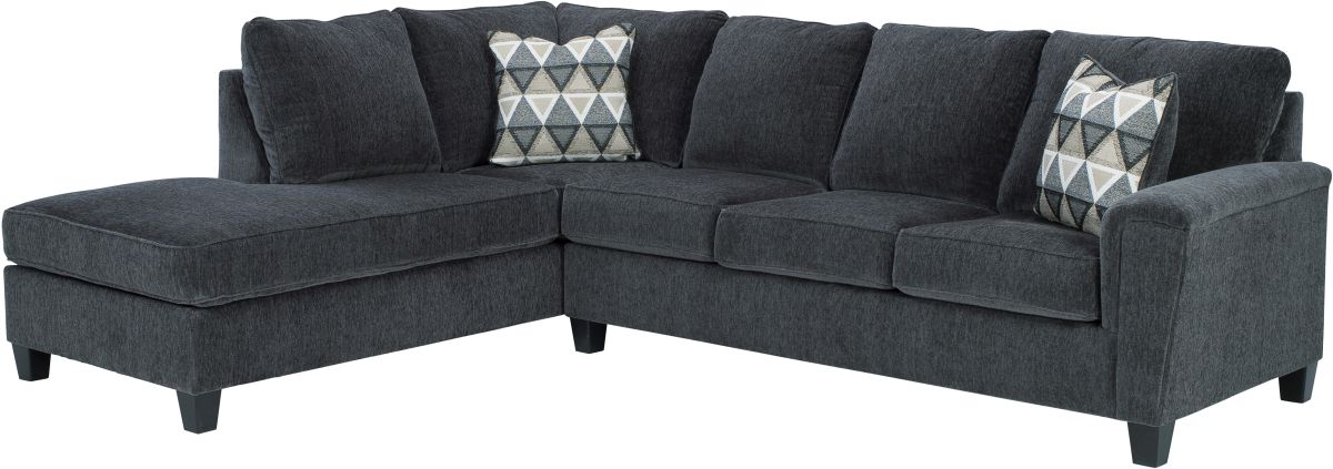 Signature Design by Ashley Abinger 2 Piece Smoke Left Arm Facing Sectional and Chaise JR Furniture USA Portland Seattle and Vancouver