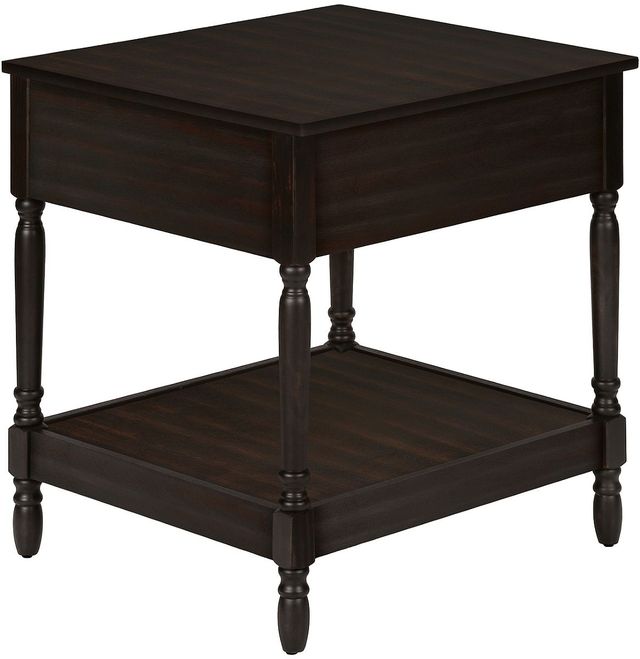 Monarch Specialties Inc. Walnut Veneer 2-Tier Square Side Table-3