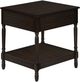 Monarch Specialties Inc. Walnut Veneer 2-Tier Square Side Table-3