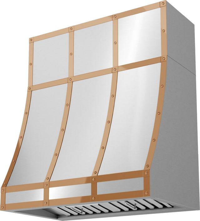 Zephyr Designer Collection 36" x 12" Polished Copper Duct Cover Banding Kit-2