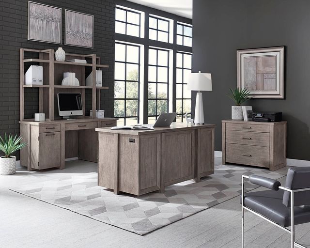 Aspenhome® Platinum Grey 66" Executive Desk-1