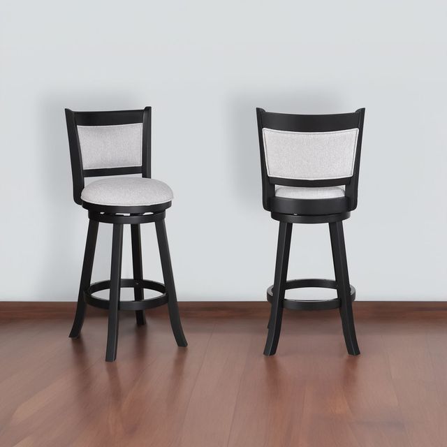Crown Mark Cecil Black/Dove Swivel Bar Stool-1