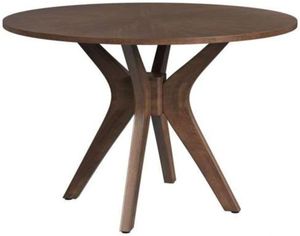 Elements International Santa Barbara Walnut Round Dining Table