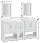 Linon Barkley 5-Piece White 25" Sink Vanity Mirror Floor Cabinet Set-2