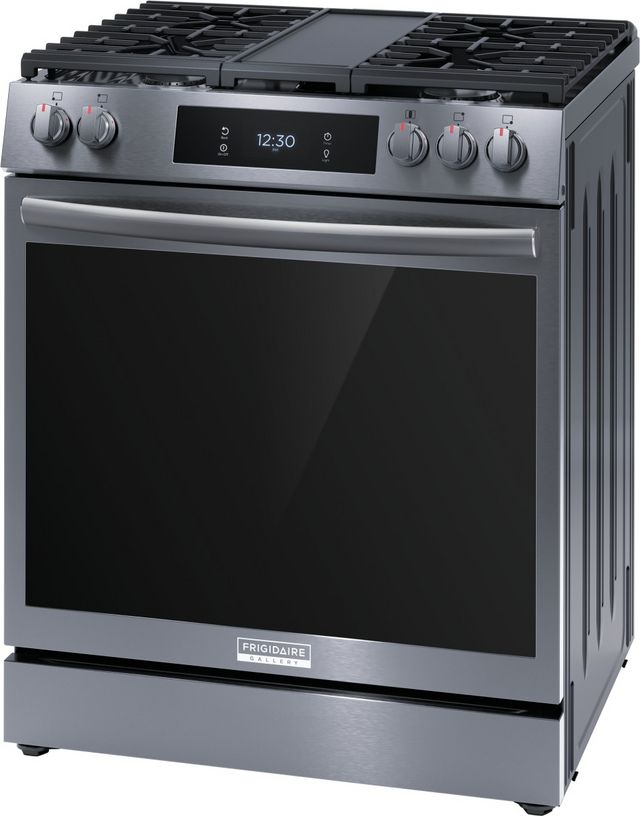 Frigidaire Gallery® 30" Smudge-Proof® Black Stainless Steel Slide In Gas Range-4