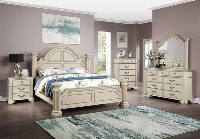 Furniture of America® Pamphilos 4-Piece Antique White Queen Panel Bedroom Set-0