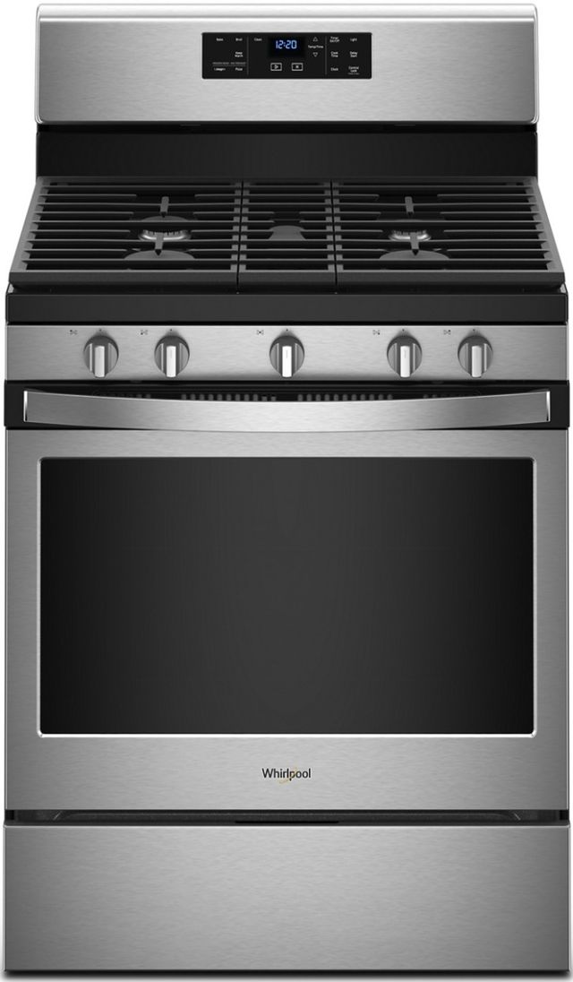 Whirlpool® 30" Fingerprint Resistant Stainless Steel Free Standing Gas Range-0
