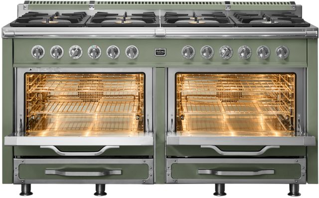 Viking® Tuscany 66" Eucalyptus Pro Style Dual Fuel Range with 2 Induction-1