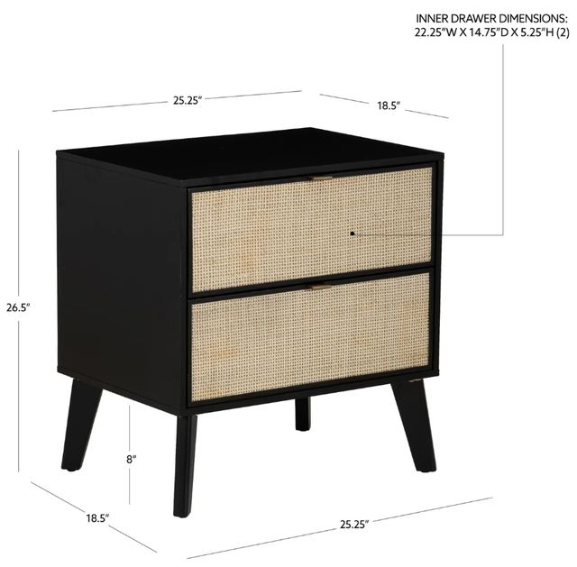 Powell® Claudette Black Nightstand-2