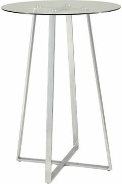 Coaster® Zanella Glass Top Round Bar Table with Chrome Base 