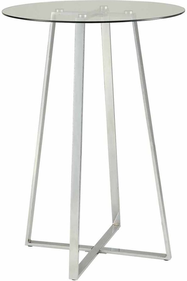 Coaster® Zanella Glass Top Round Bar Table with Chrome Base -0