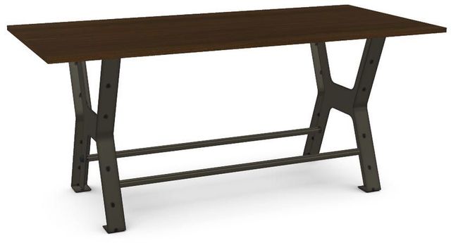 Amisco Customizable Parade 36" Walnut Veneer Long Counter Height Table-0