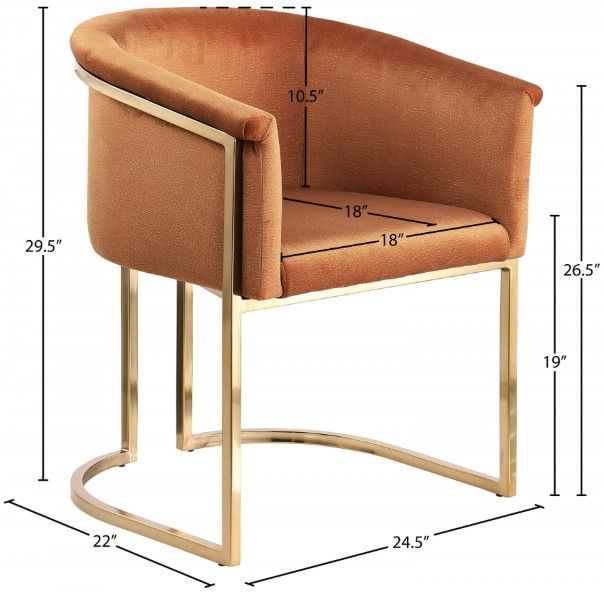 Meridian Furniture Tierra Cognac Upholstered Dining Chair-2