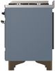 Ilve® Majestic III 60" Blue Gray Pro Style Dual Fuel Natural Gas Range with Griddle and Burnished Trim-3