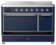 Ilve® Majestic III 48" Midnight Blue Pro Style Induction Range with Solid Door and Chrome Trim-2