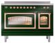 Ilve® Nostalgie II Noblesse 48'' Emerald Green Pro Style Induction Range with Copper Trim-1