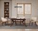 Furniture of America® Hadsten 5-Piece Rich Walnut/Taupe 78" Dining Table Set-1
