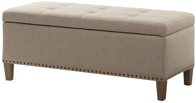 Olliix by Madison Park Light Taupe Shandra II Tufted Top Storage Bench-0