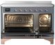 Ilve® Majestic III 48" Blue Gray Pro Style Induction Range with Solid Door and Copper Trim-1