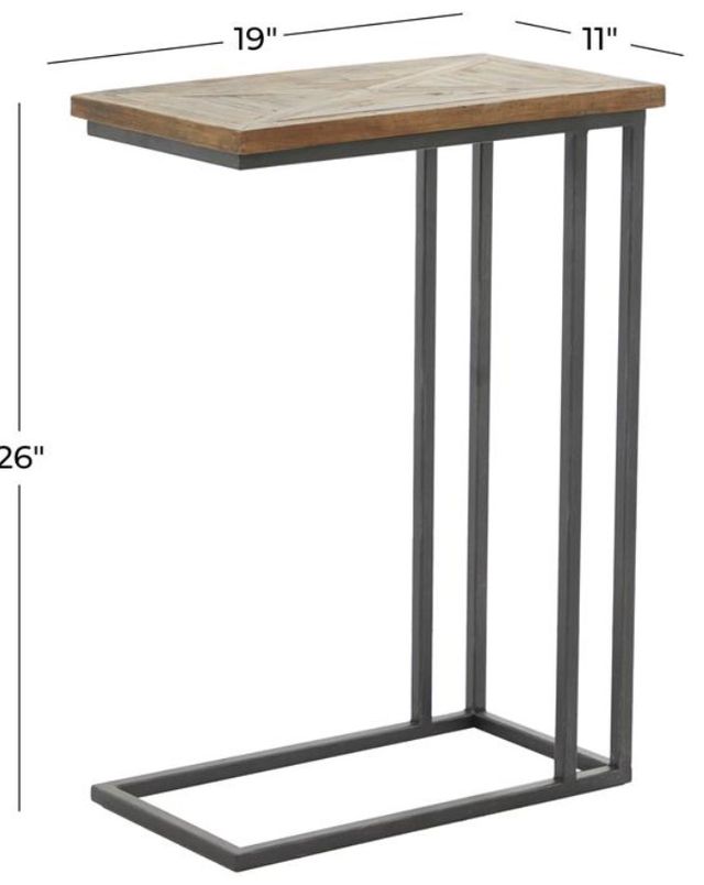 Deco Marche Brown C-Table with Black Base-3