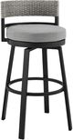 Armen Living Encinitas Grey Outdoor Patio Swivel Bar Stool-0