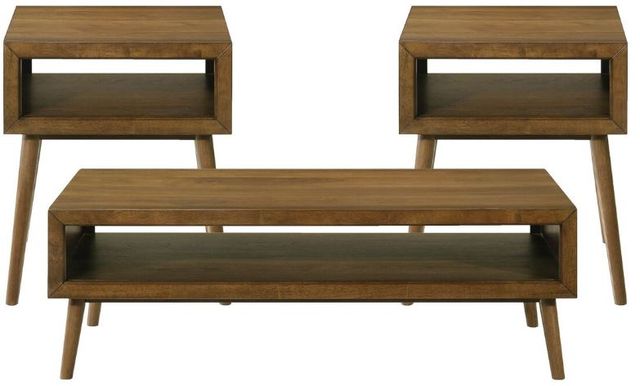 Elements International Malibu 3-Piece Walnut Occasional Table Set-0