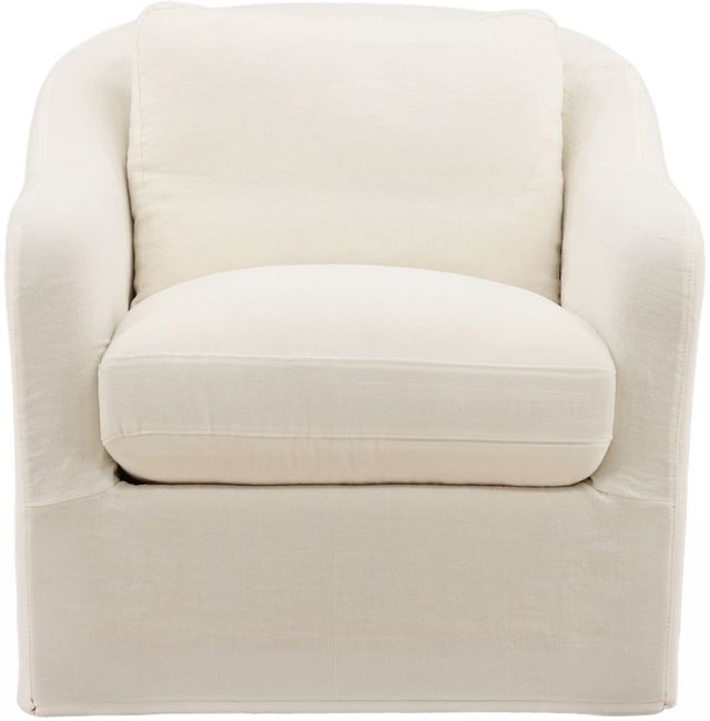 Dovetail Furniture Ama Off-White Swivel Chair-1