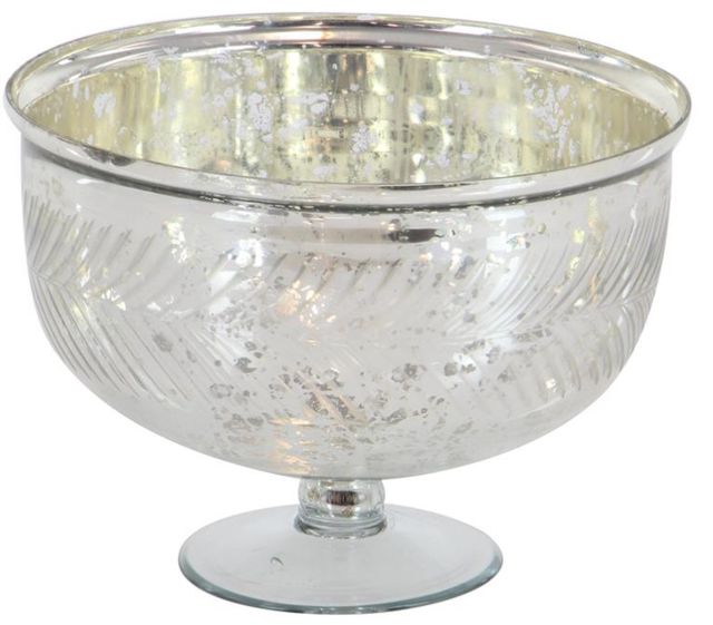 Deco Marche Silver Glass Handmade Decorative Bowl-1