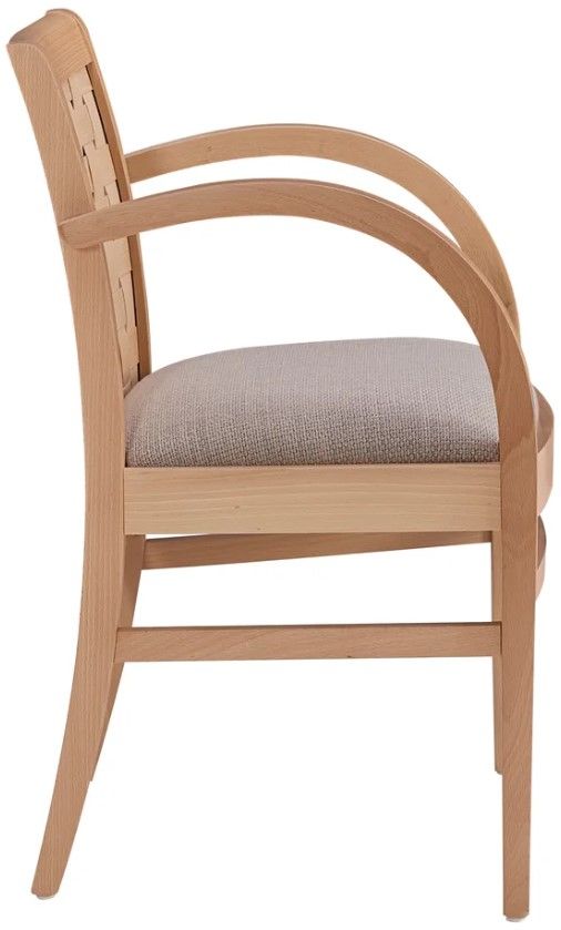 Linon Wendy Cream/Natural Upholstered Arm Chair-3