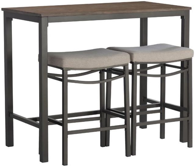 Linon Betty 3-Piece Pewter Dining Table Set-0