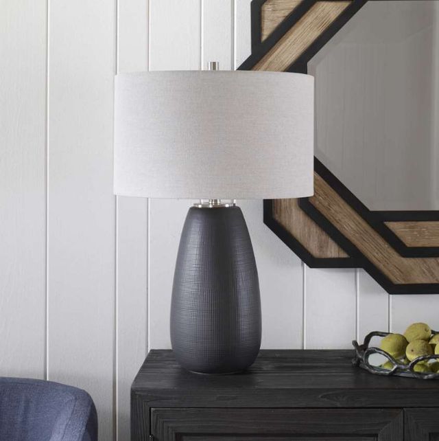 Uttermost® Twilight Satin Black Table Lamp-1