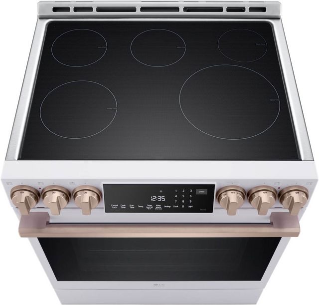 LG Studio 30" Essence White Slide In Induction Range-4