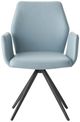ACME Furniture Segismunda Black/Light Blue Leather Swivel Arm Chair-3